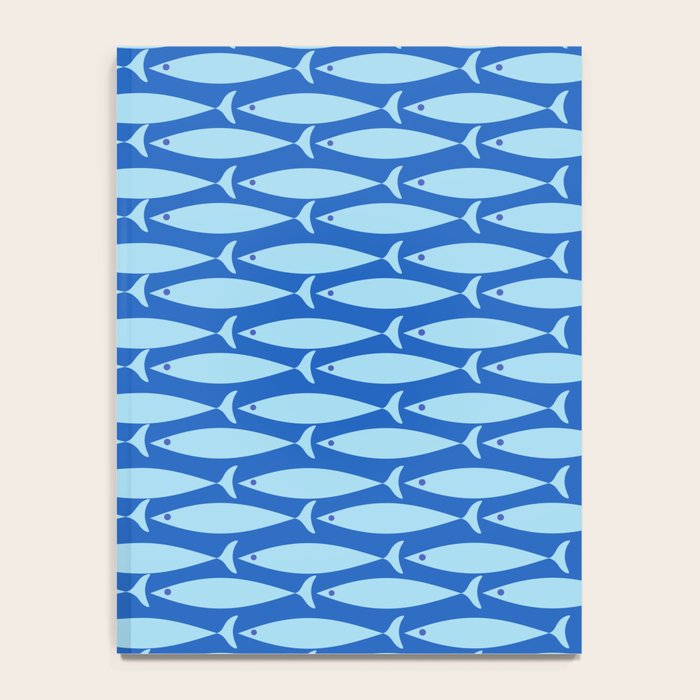 Coastal Fish Geometric Ocean Pattern in Blue Notebook Gallery Image 4