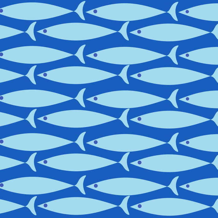 Coastal Fish Geometric Ocean Pattern in Blue Coffee Mug Gallery Image 2