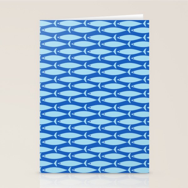 Coastal Fish Geometric Ocean Pattern in Blue Stationery Card Gallery Image 2