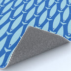 Coastal Fish Geometric Ocean Pattern in Blue Rug Gallery Image 4