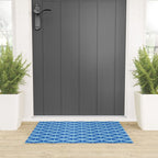 Coastal Fish Geometric Ocean Pattern in Blue Welcome Mat Gallery Image 3