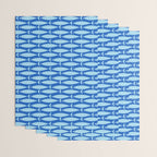 Coastal Fish Geometric Ocean Pattern in Blue Wrapping Paper Gallery Image 3