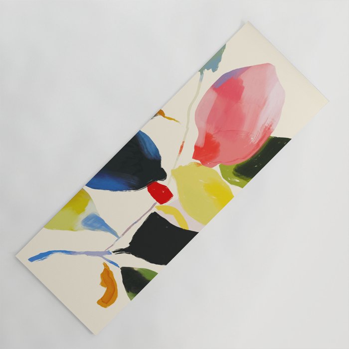 Minimal Abstract Colorful Plant Yoga Mat Gallery Image 1