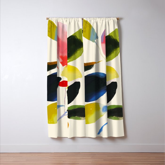 Minimal Abstract Colorful Plant Window Curtain Gallery Image 3