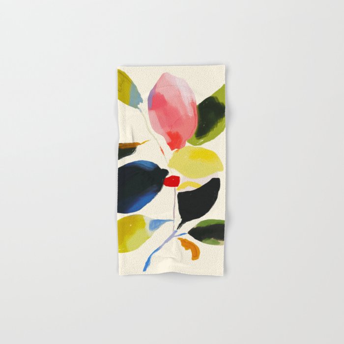 Minimal Abstract Colorful Plant Bath Towel Gallery Image 1
