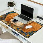 Gustav Klimt Style Dog with Geometric Patterns Desk Mat Gallery Image 2