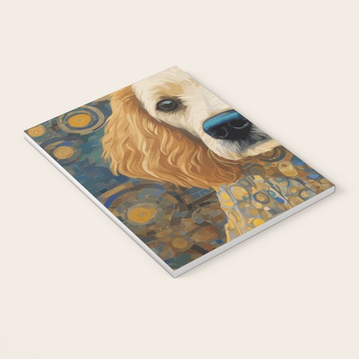 Gustav Klimt Style Dog with Geometric Patterns Notebook Gallery Image 3