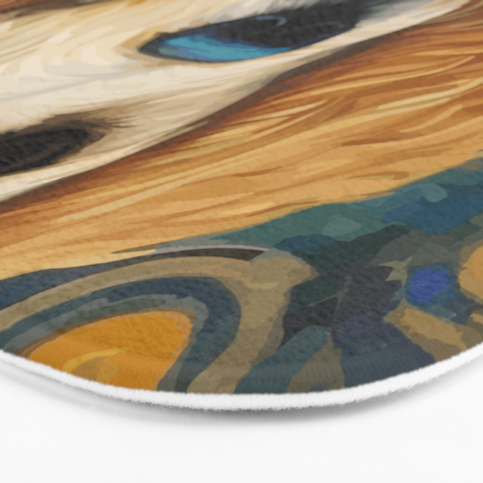 Gustav Klimt Style Dog with Geometric Patterns Bath Mat Gallery Image 3