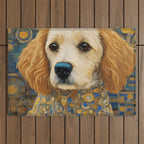 Gustav Klimt Style Dog with Geometric Patterns Outdoor Rug Gallery Image 1