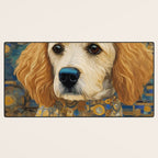 Gustav Klimt Style Dog with Geometric Patterns Desk Mat Gallery Image 3