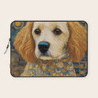 Gustav Klimt Style Dog with Geometric Patterns Laptop Sleeve Gallery Image 1