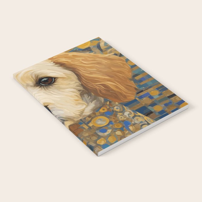Gustav Klimt Style Dog with Geometric Patterns Notebook Gallery Image 1