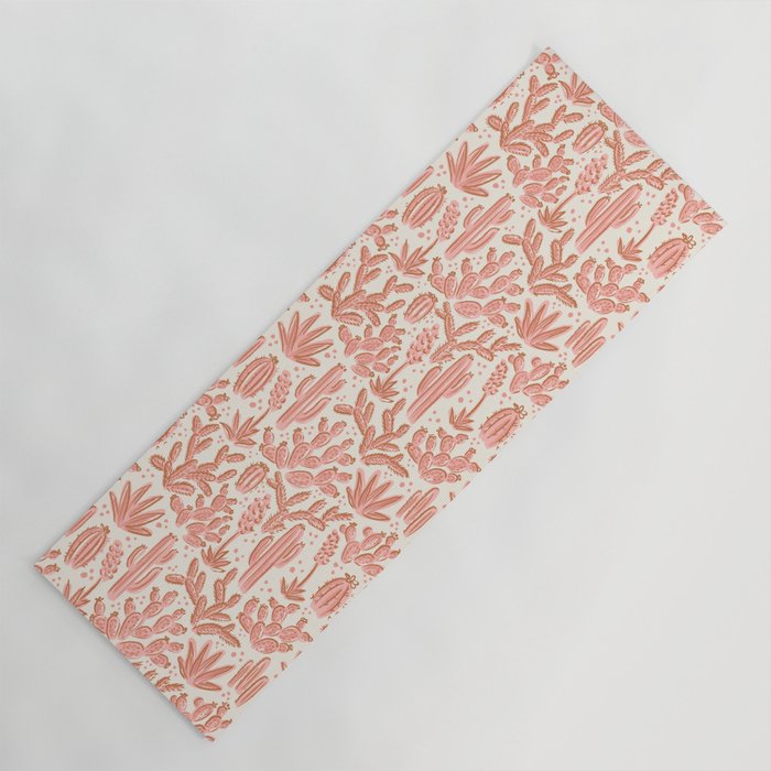 Cactus Desert - pink and copper Yoga Mat Gallery Image 1