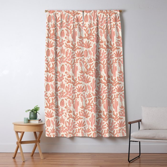 Cactus Desert - pink and copper Window Curtain Gallery Image 5