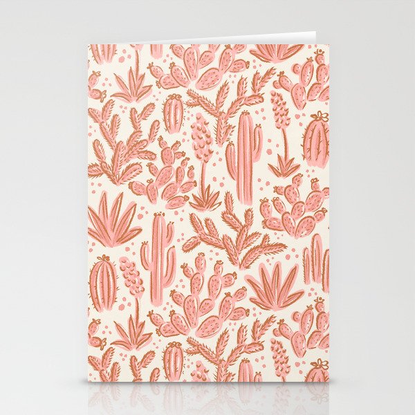 Cactus Desert - pink and copper Stationery Card Gallery Image 1