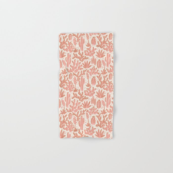 Cactus Desert - pink and copper Bath Towel Gallery Image 1