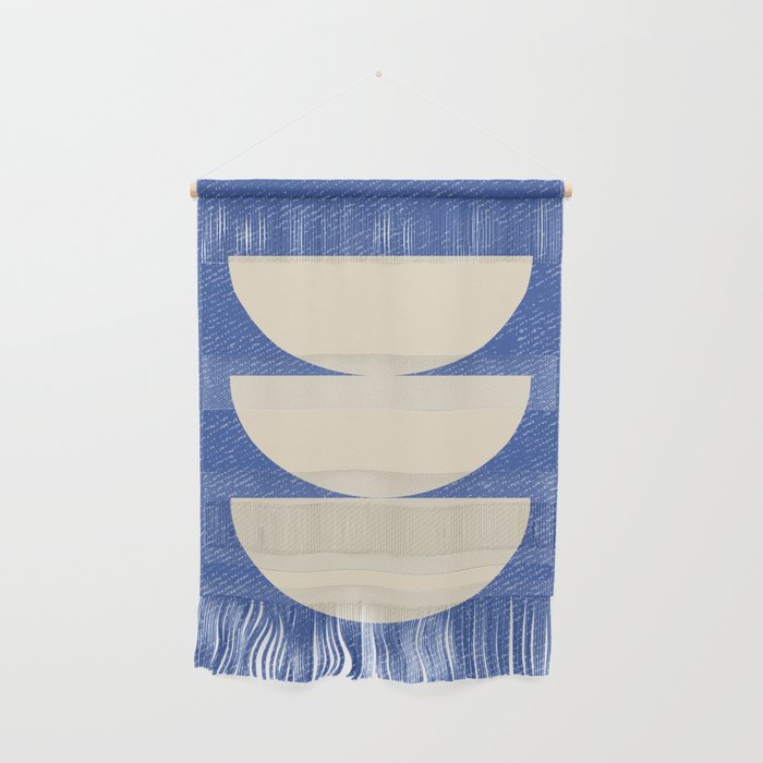 Half Circle 3 - Blue Texture Wall Hanging Gallery Image 1