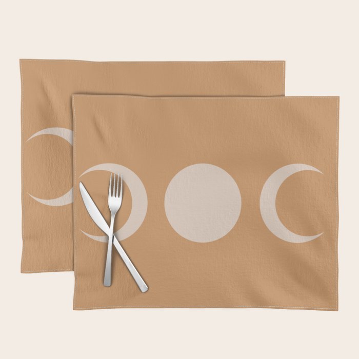 Moon Shapes Minimalism - Desert Sand Placemat Gallery Image 1