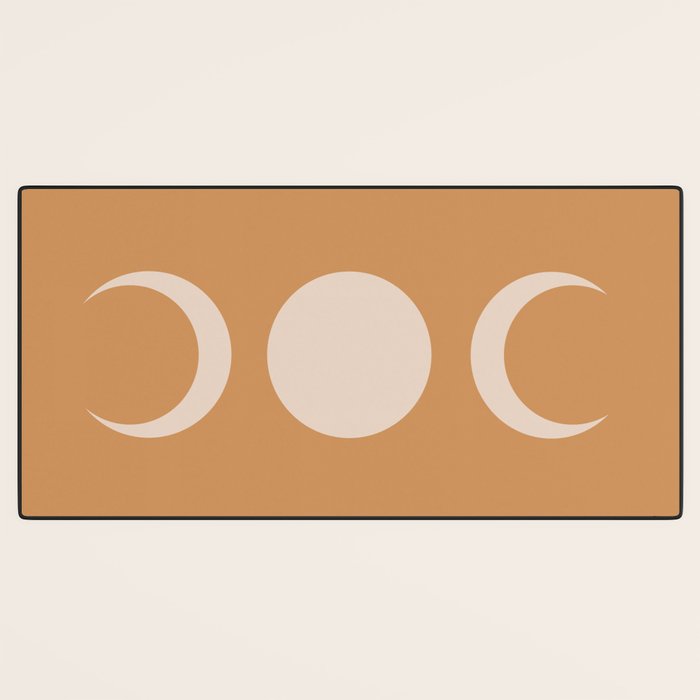 Moon Shapes Minimalism - Desert Sand Desk Mat Gallery Image 3