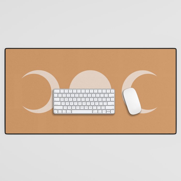 Moon Shapes Minimalism - Desert Sand Desk Mat Gallery Image 1