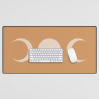 Moon Shapes Minimalism - Desert Sand Desk Mat Gallery Image 1