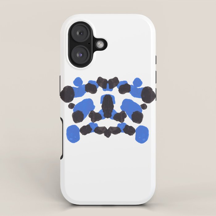 Baby Blue Inkblot Pattern iPhone Case Gallery Image 1