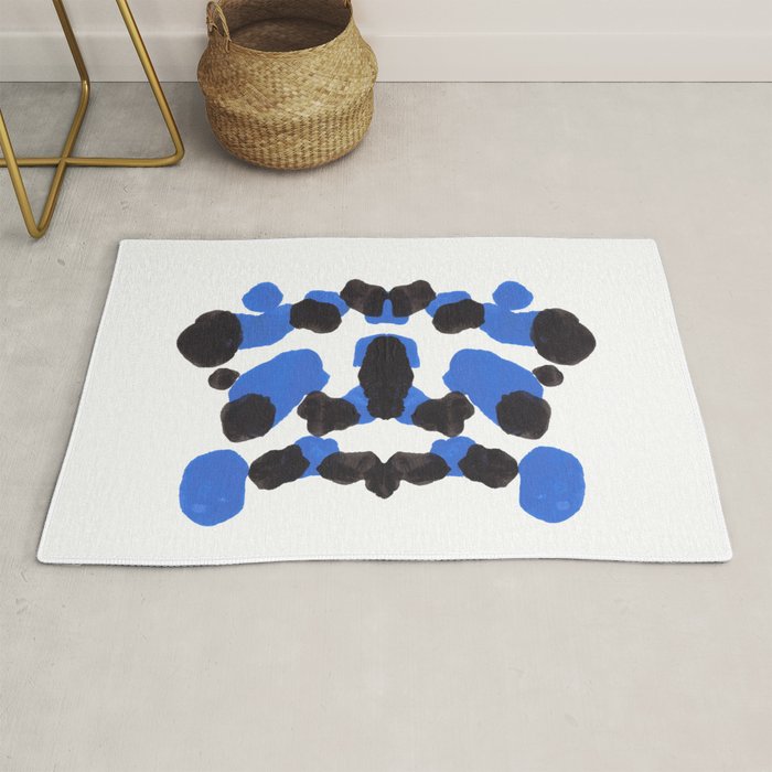 Baby Blue Inkblot Pattern Rug Gallery Image 1