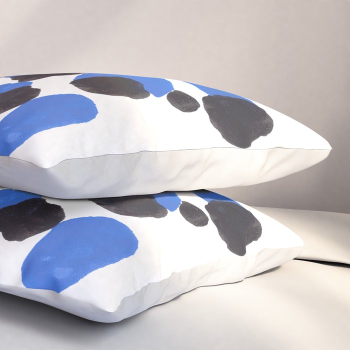 Baby Blue Inkblot Pattern Pillow Sham Gallery Image 3