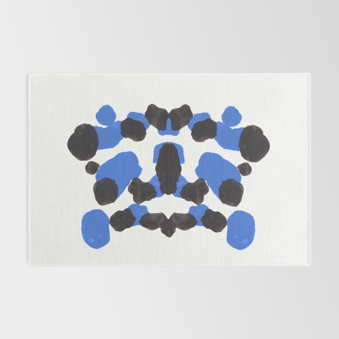 Baby Blue Inkblot Pattern Rug Gallery Image 2