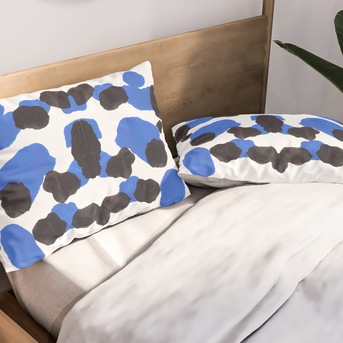 Baby Blue Inkblot Pattern Pillow Sham Gallery Image 2