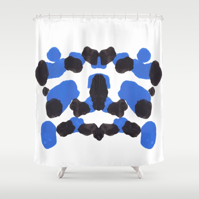 Baby Blue Inkblot Pattern Shower Curtain Gallery Image 1
