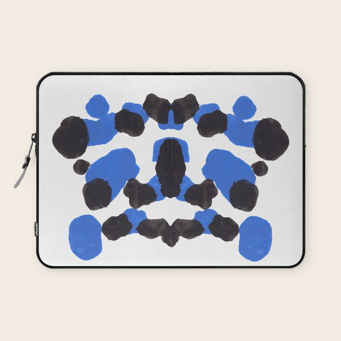 Baby Blue Inkblot Pattern Laptop Sleeve Gallery Image 1