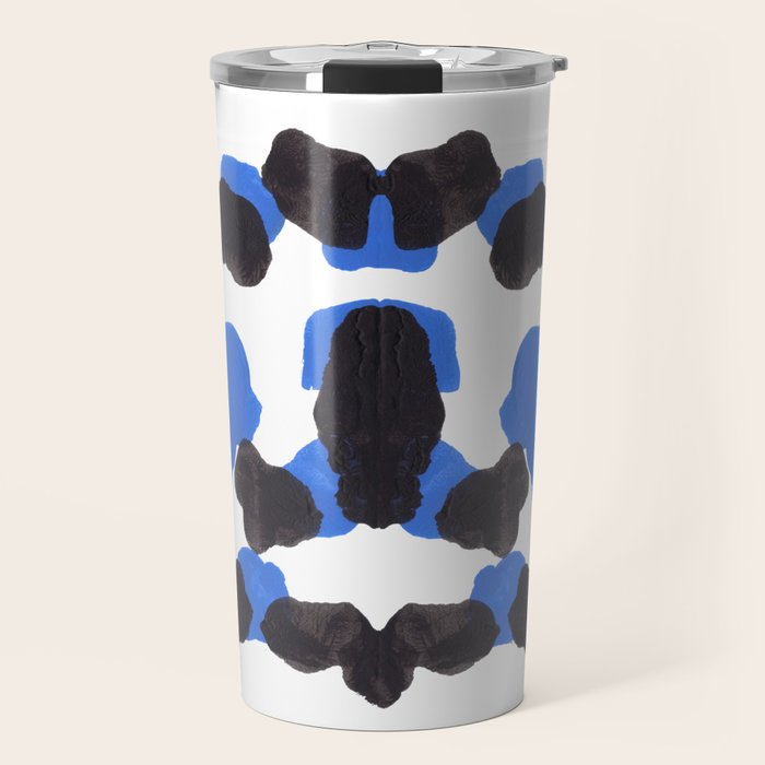 Baby Blue Inkblot Pattern Travel Mug Gallery Image 1