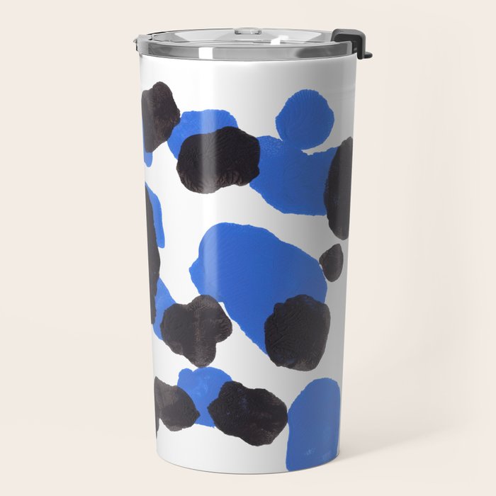 Baby Blue Inkblot Pattern Travel Mug Gallery Image 2