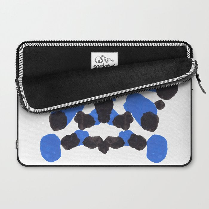 Baby Blue Inkblot Pattern Laptop Sleeve Gallery Image 2