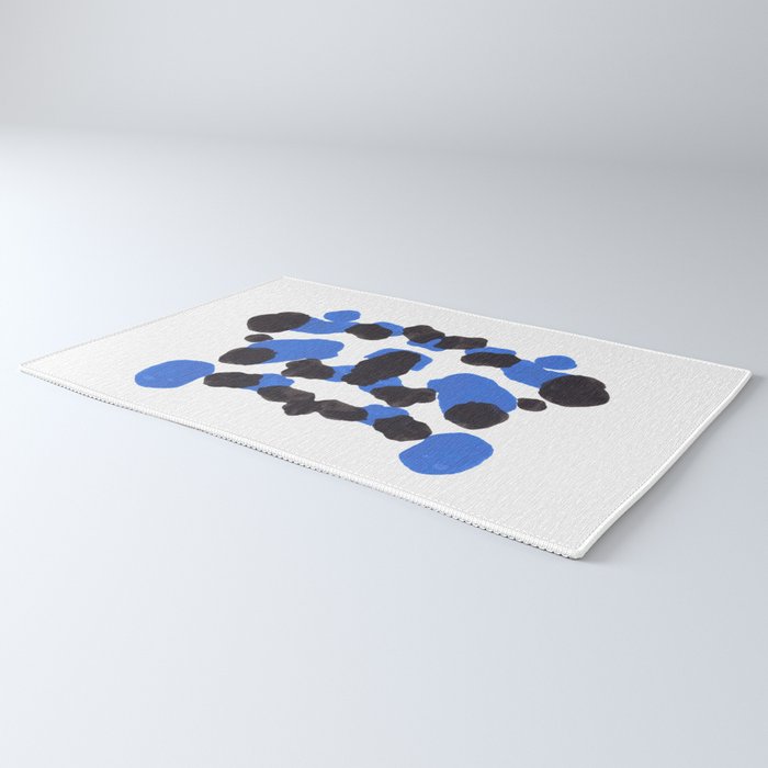 Baby Blue Inkblot Pattern Rug Gallery Image 3