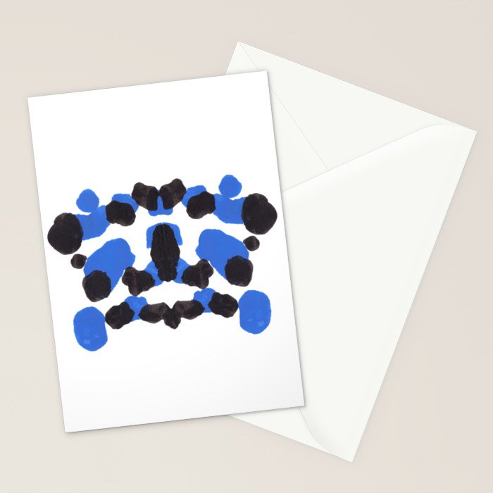 Baby Blue Inkblot Pattern Stationery Card Gallery Image 2