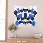 Baby Blue Inkblot Pattern Wall Tapestry Gallery Image 2