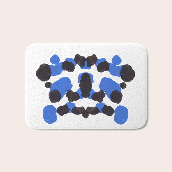Baby Blue Inkblot Pattern Bath Mat Gallery Image 1