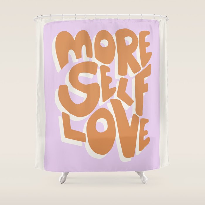 More Self Love | Red Shower Curtain Gallery Image 1