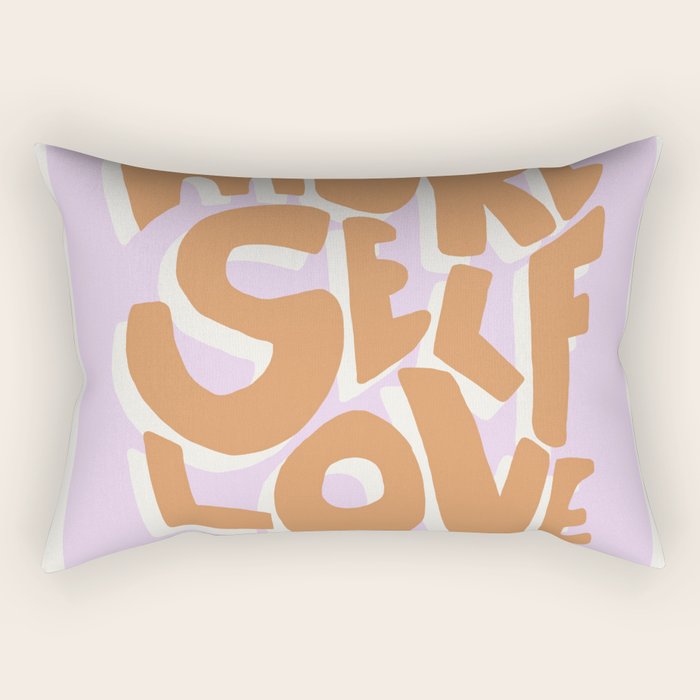 More Self Love | Red Rectangular Pillow Gallery Image 2