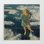 Spraying snow on the mountains Wood Wall Art Gallery Image 1