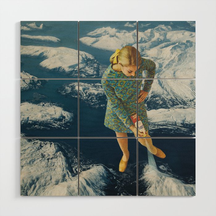 Spraying snow on the mountains Wood Wall Art Gallery Image 1