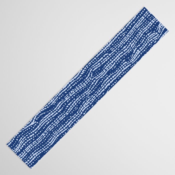 Mud Cloth Stitch Stripes Boho Indigo Blue Table Runner Gallery Image 3