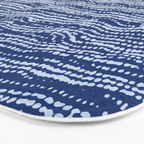 Mud Cloth Stitch Stripes Boho Indigo Blue Bath Mat Gallery Image 3