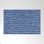 Mud Cloth Stitch Stripes Boho Indigo Blue Welcome Mat Gallery Image 1