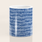 Mud Cloth Stitch Stripes Boho Indigo Blue Coffee Mug Gallery Image 4