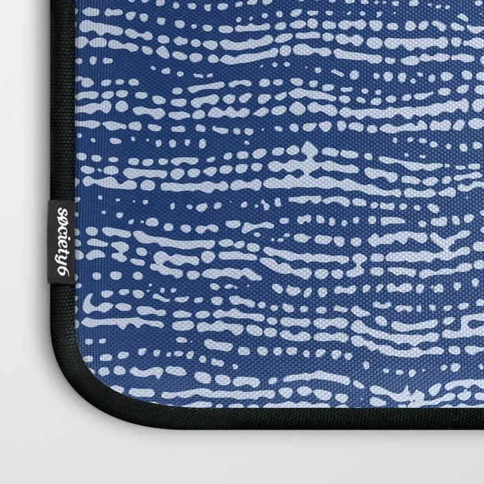 Mud Cloth Stitch Stripes Boho Indigo Blue Laptop Sleeve Gallery Image 3