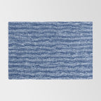 Mud Cloth Stitch Stripes Boho Indigo Blue Rug Gallery Image 2