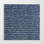 Mud Cloth Stitch Stripes Boho Indigo Blue Wood Wall Art Gallery Image 1